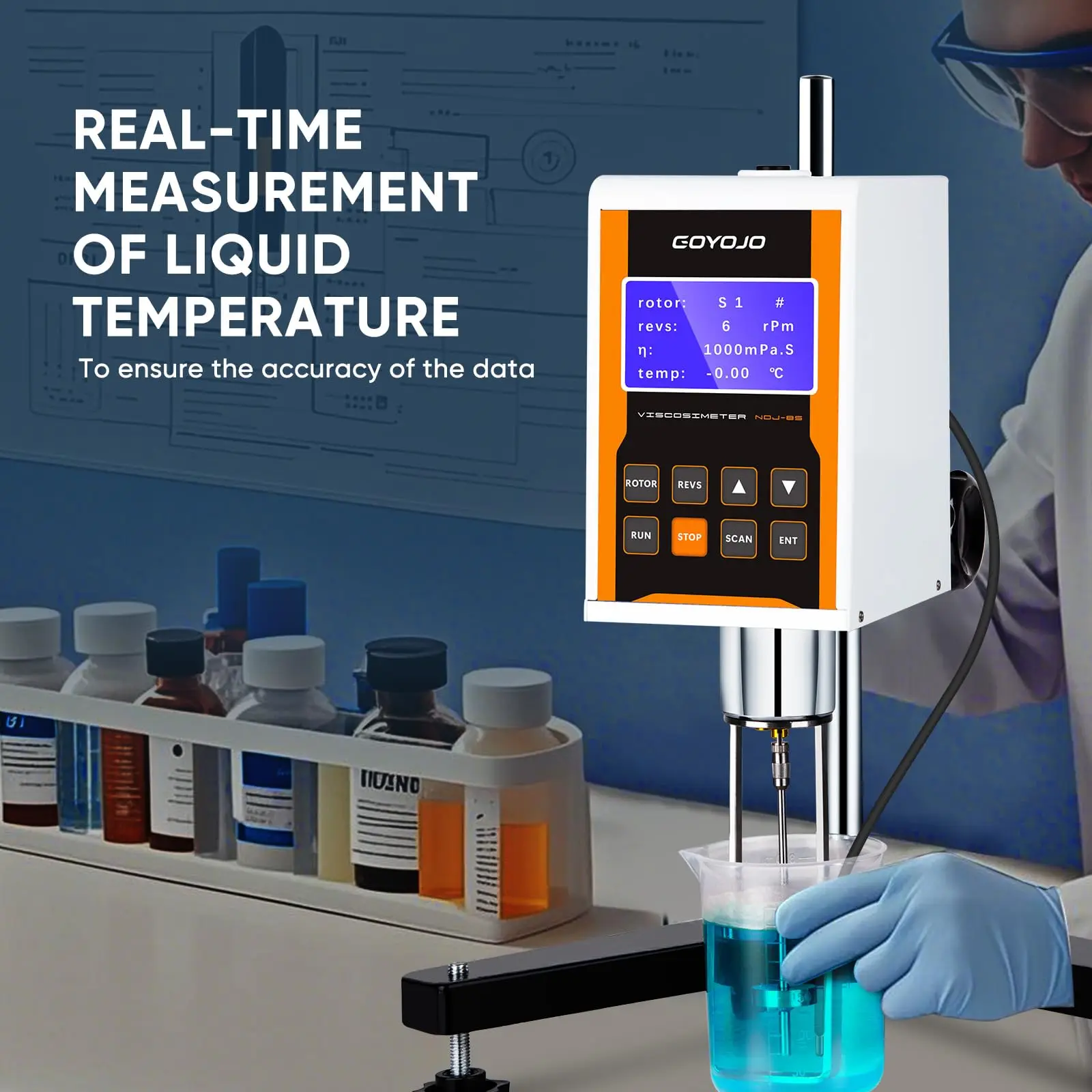 Digital Rotary Viscometer, NDJ-8S Viscosity Meter Tester with Data Output,10-2,0