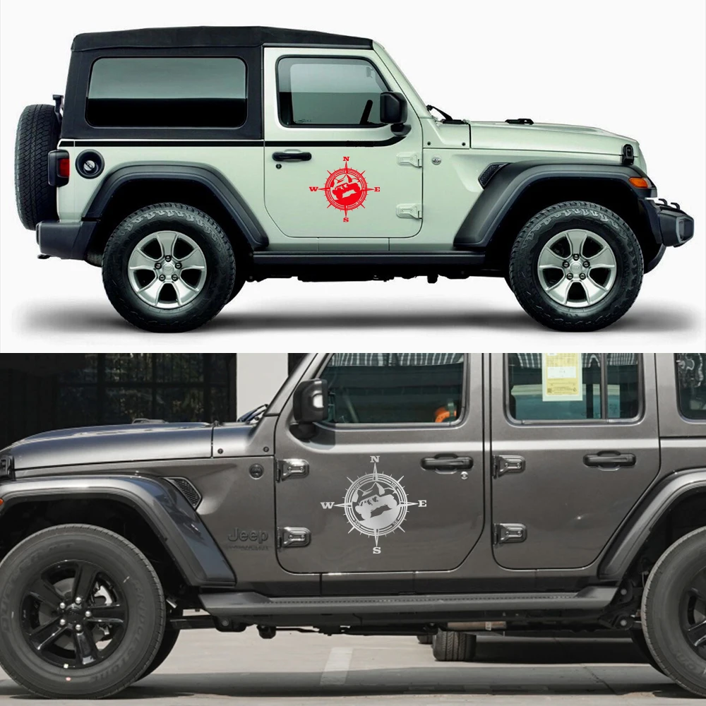 Für Jeep Wrangler JK JL TJ YJ Motorhaube Abdeckung Motor Kompass Grafiken Styling Dekor Aufkleber Vinyl Aufkleber Auto Tuning Zubehör – Detail 3
