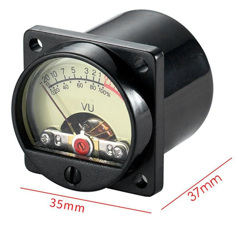 VU Level Meter TR-35 500 VU Meter Panel Mechanical Pointer Type Audio Level Meter White LED 2.8-3.8V 20MA 4