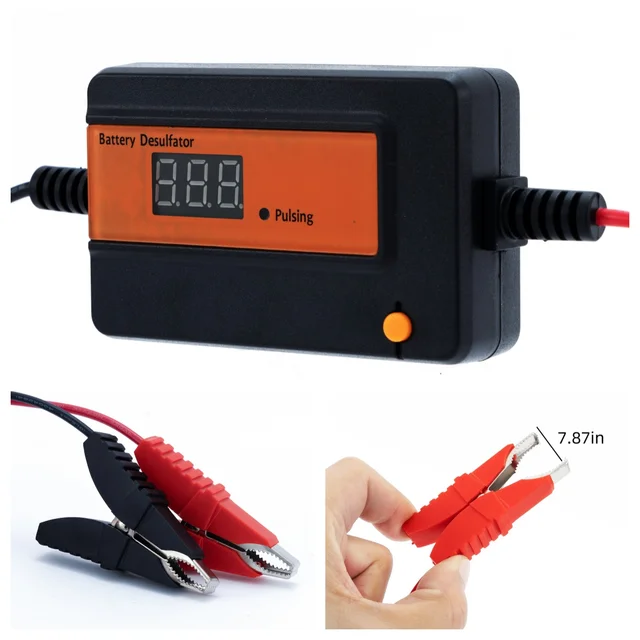 400Ah Automatic Battery Desulfator Maintainer to Revive and Regenerate GEL AGM SLAlarge clip Lead Acid Battery 12-48V