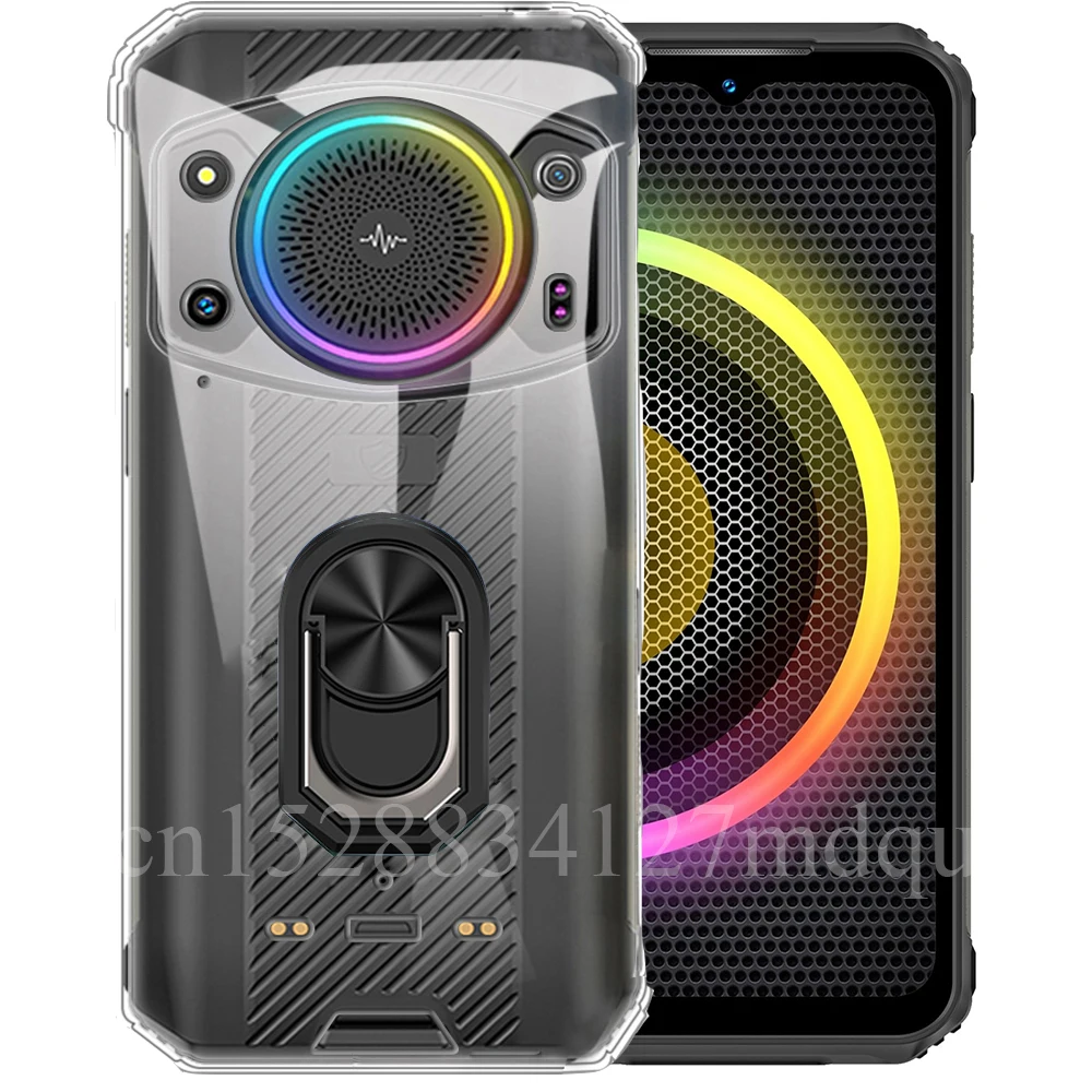 Black Shockproof Ring Holder Case - Soft TPU Protective Cover