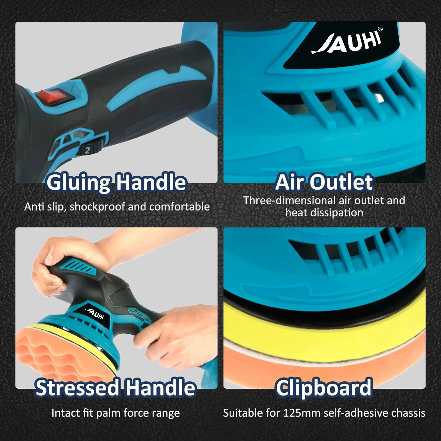 JAUHI Cordless Car Polisher Electric Polisher Wireless Automobile Car Polishing Sealing Glaze Machine For Makita 18v Battery