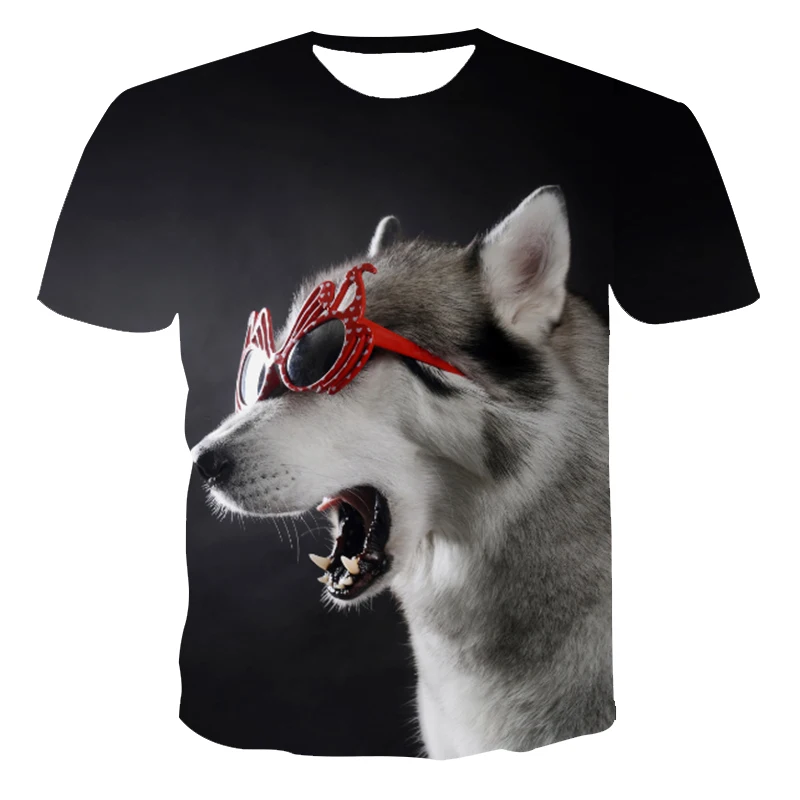 Le Nuove Magliette Stampate In 3D, Come Cane Nero, Cane Maculato, Erha E Altri Top Casual Sono Popolari Per Gli Uomini Oversize