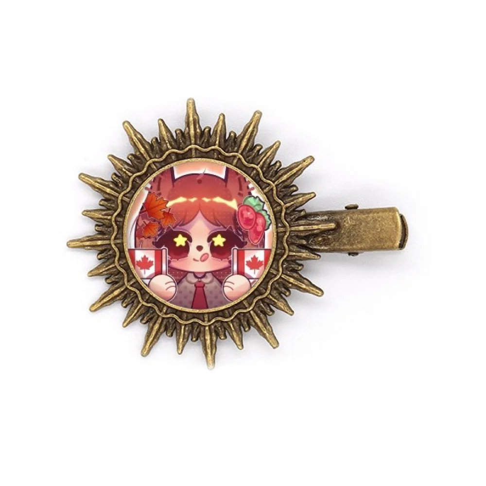 

squirrel canada flag maple hairpin sun headwear retro metal clips pin