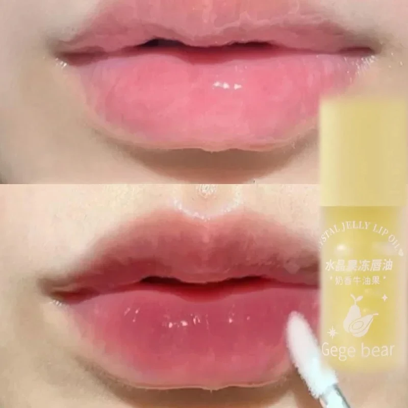 Lip Oil Crystal Jelly Hydrating Plumping Lip Coat For Lipstick Gloss Tinted Clear Plumper Serum Care Fruit Balm