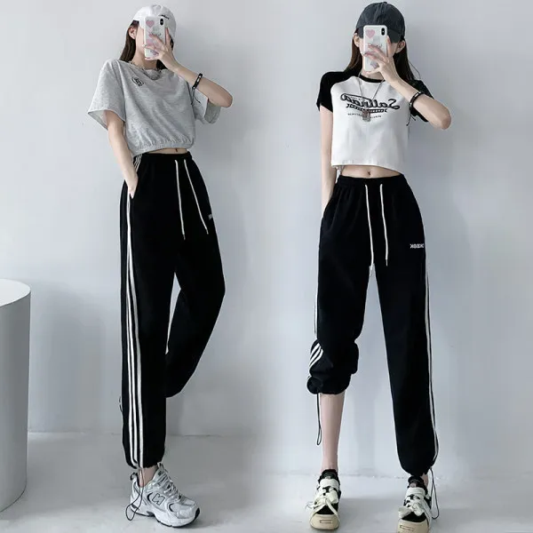 MODX Cargo pants for women in spring and summer, new American wide leg casual sports pants, straight leg sanitary pants