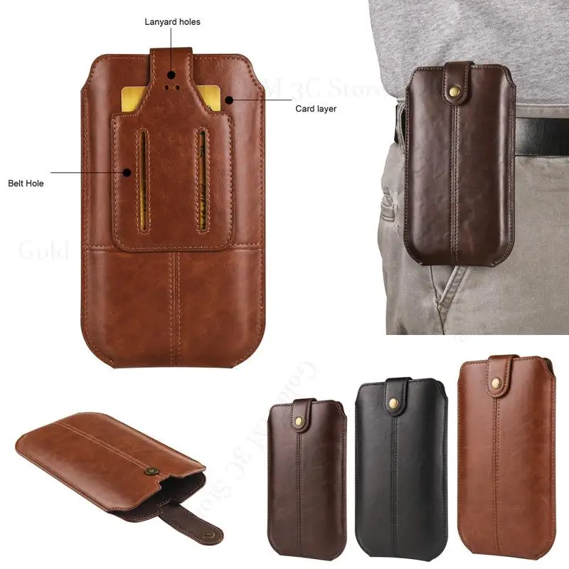 

Leather Cover Phone Pouch For Tecno Spark 10 9 Pro Back Card Belt Wallet Waist Bag For Spark 10 10C 9T 8C 8T 8P 7 7P 8 Pro 6 Go