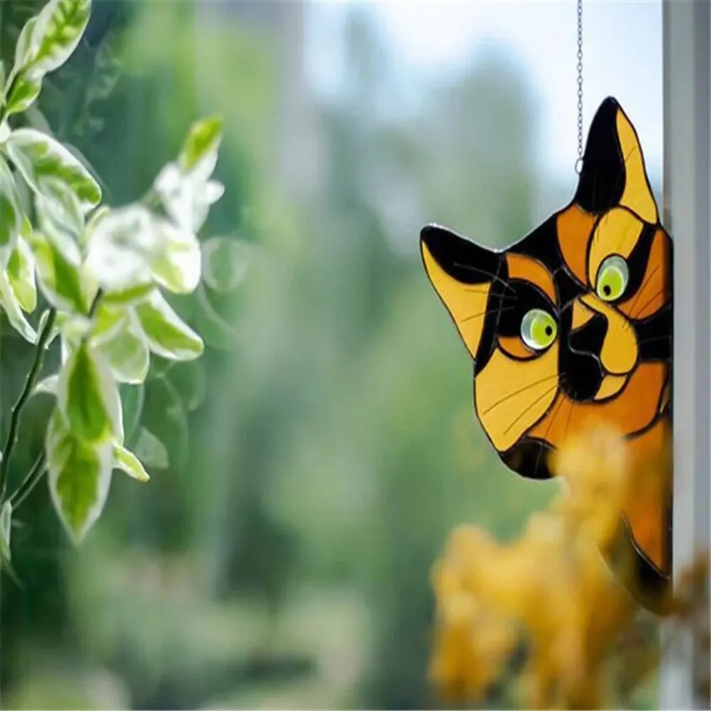 Pet Cartoon Freeform Sticker Interior Window Side Decoration Shines Light And Reflects Reflection 1PC