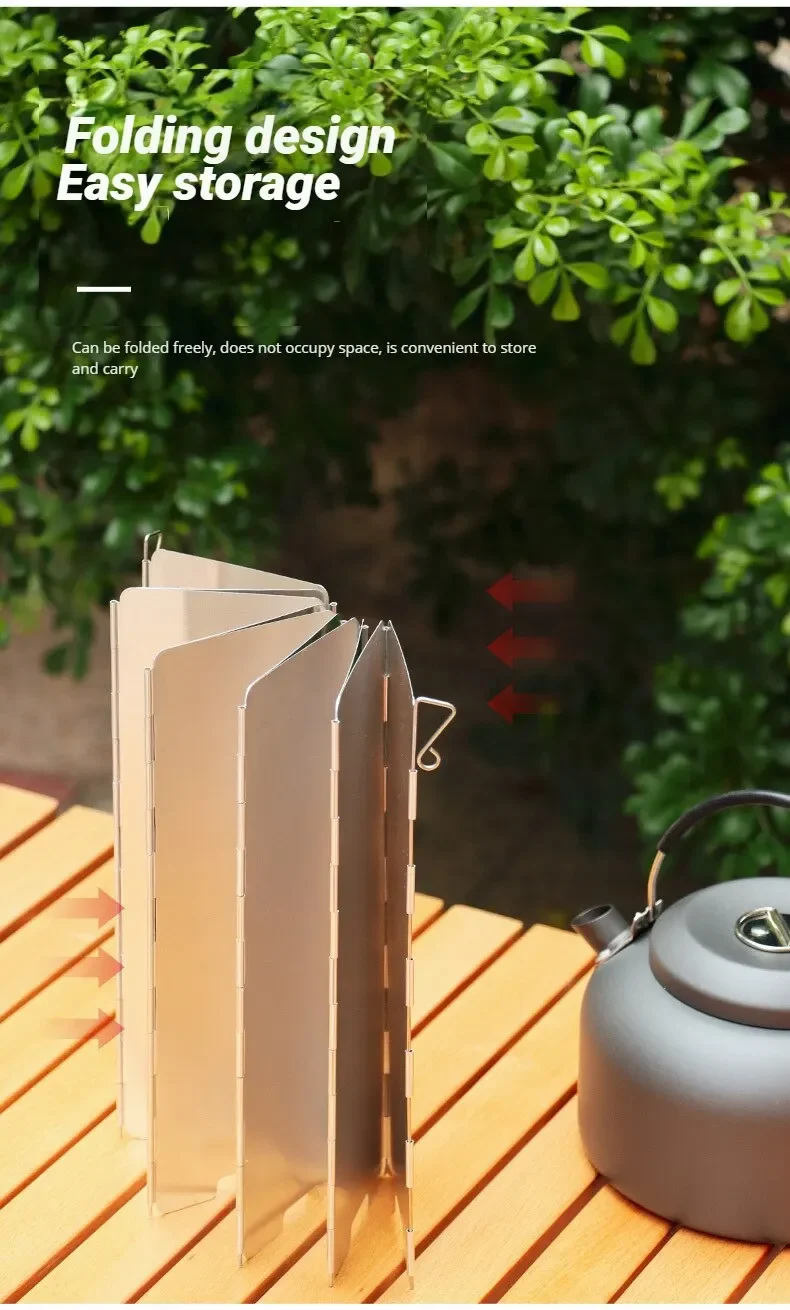 Description Picture 5 of itemOutdoor Gas Stove Windshield Thickened Folding Cassette Stove Windshield (8pcs)