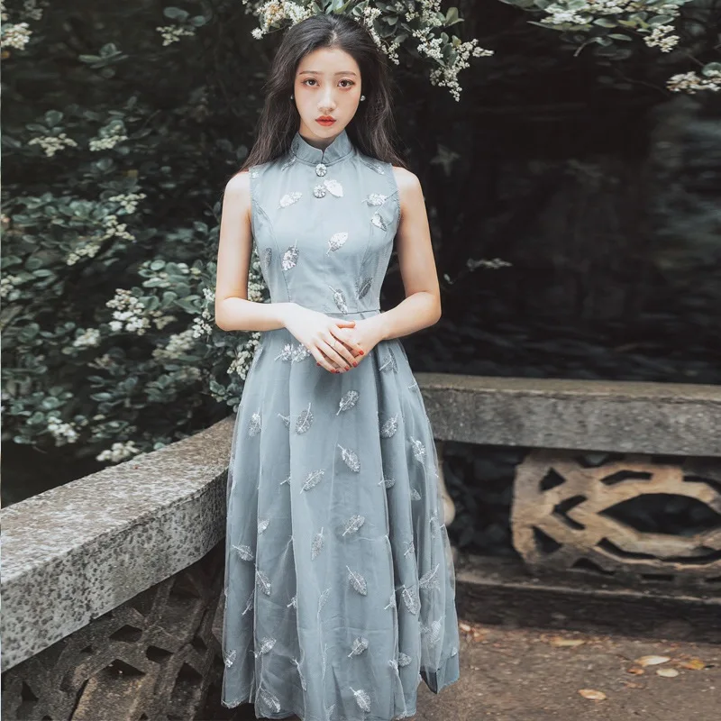 Hanfu Modern Improved Hanfu Dress Women Summer New Republic of China Style Ancient Style Embroidered Fairy Dress modern office furniture china 4 people office desk workstation office partitions table workstation