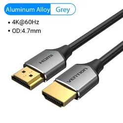 Vention Ultra 4K Slim HDMI Cable with HD Splitter and 3D Audio - 2m (New Aluminum Alloy)