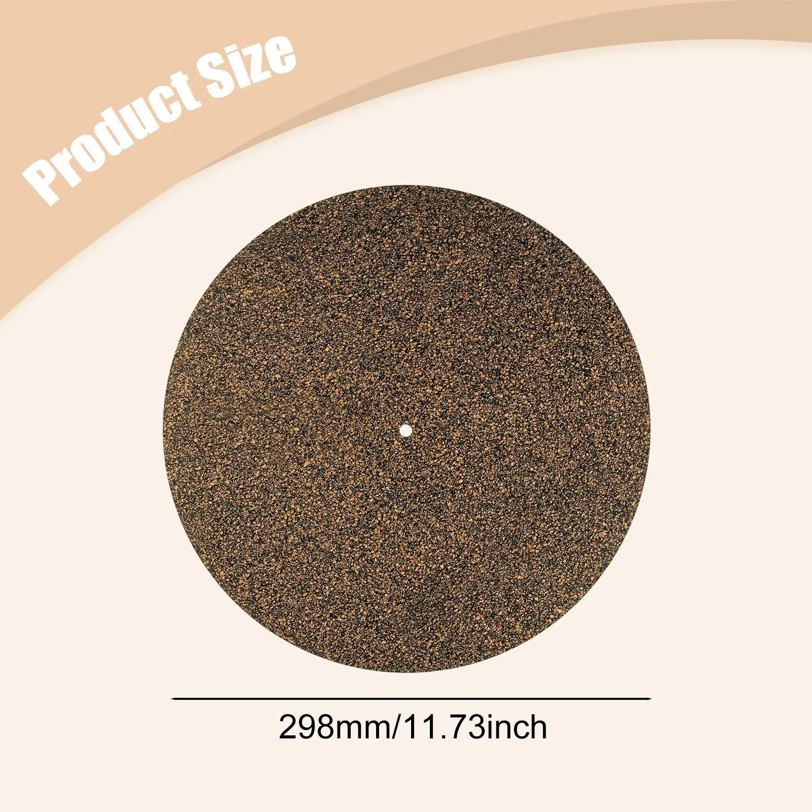 12인치 턴테이블 플래터 매트, 사운드 및 성능 향상, 3mm 두께의 코르크와 고무 혼합 소재