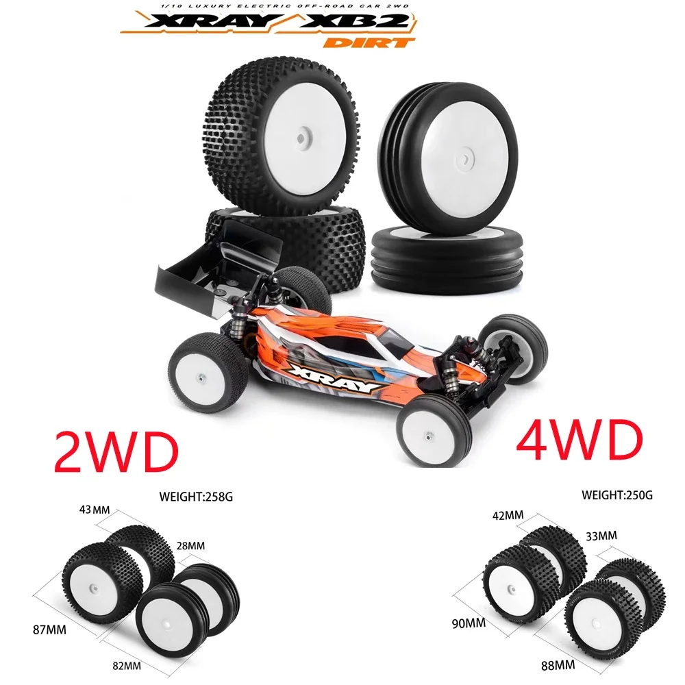 

007RC 4 шт. 1/10 внедорожник 2WD 4WD пластиковые колесные резиновые шины для радиоуправляемого автомобиля SRX2 SRX4 Bandit Tekno EB410 YOKOMO YZ4