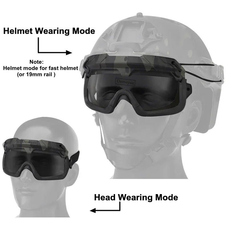 Tactical Airsoft Paintball Goggles Windproof Anti Fog CS Wargame Hiking Protection Goggles Fits for Tactical Helmet 6