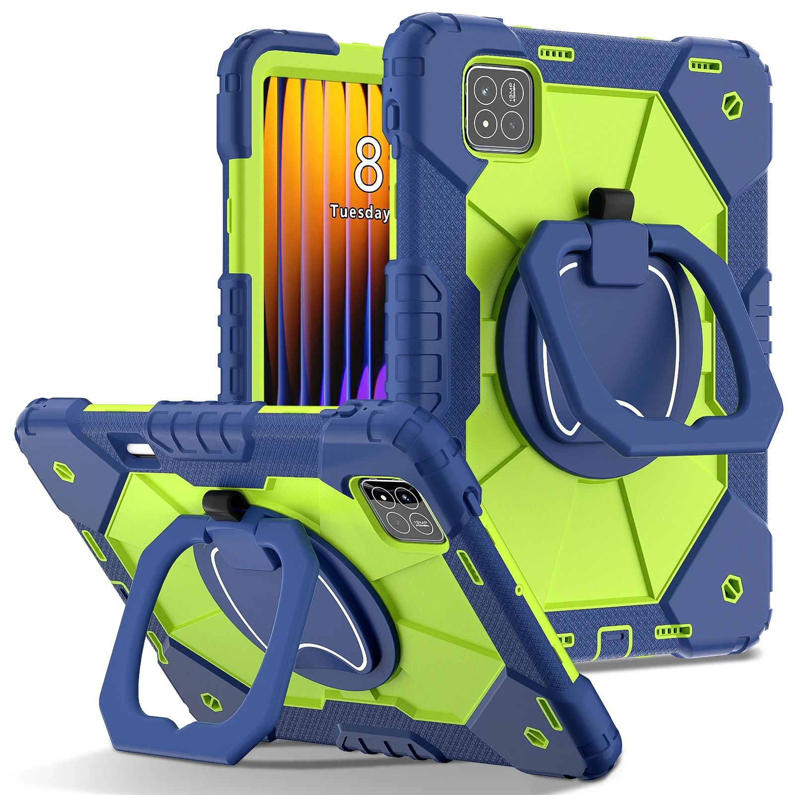 360° Rotatable Tablet Stand Case with Handle and Hard Cover
