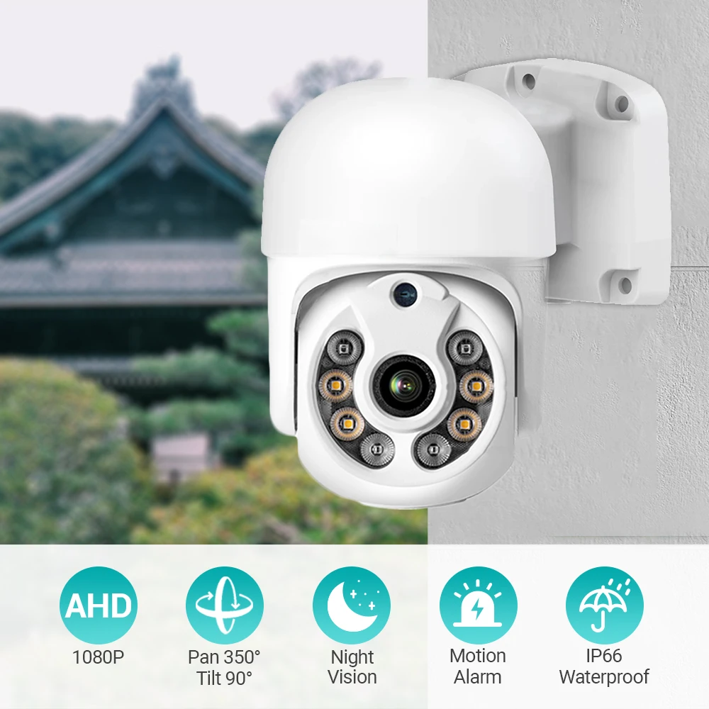 Hamrolte HD 1080P AHD Mini Speed Dome Camera 3.6MM Lens 30M IR Nightvision IP66 Waterproof Outdoor Camera CCTV Surveillance 2