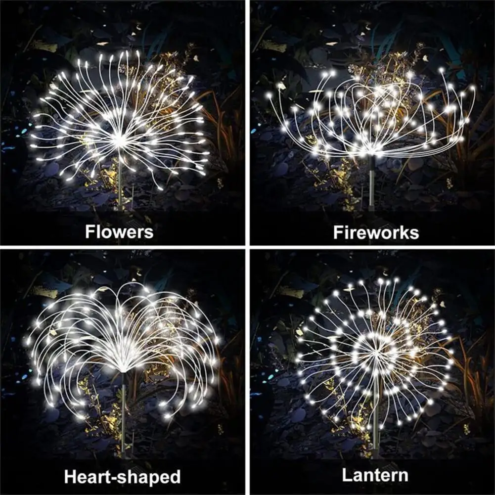 

150led Solar Firework Lights 2 Modes Ip64 Waterproof Lamp For Outdoor Road Lawn Garden Courtyards Fences Walkways