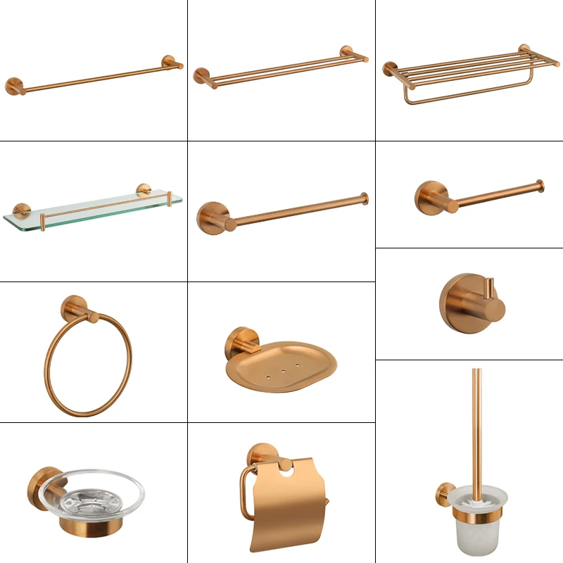 Toalheiros de Rose Gold Suporte do Papel Higiénico Saboneteira Hardware do Banheiro Acessórios de wc Aço Inoxidável 304