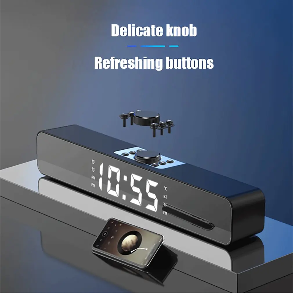 LED Soundbar TV Bluetooth-compatible Speakers Home Theater Sound Bar FM Radio Alarm Clock Wireless Subwoofer AUX Speakers - ANKUX Tech Co., Ltd
