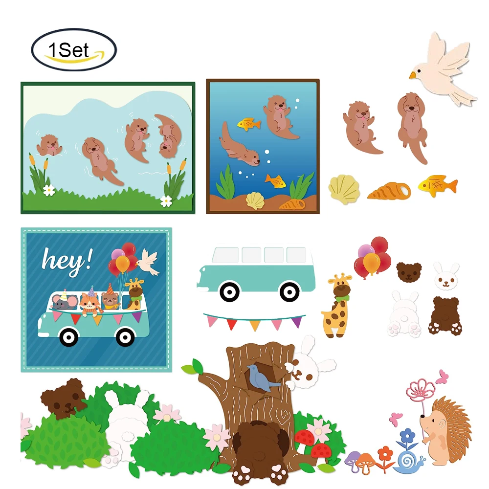 Animal Bus Pattern Cutting Dies Hey Bird Balloon Bus Party Theme Carbon Animal bus pattern cutting dies hey bird balloon bus party theme carbon