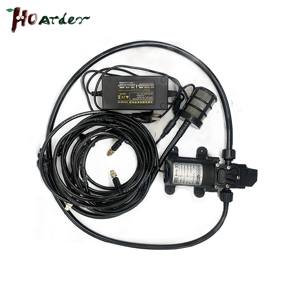 

Pump Water Spray 5M-30M Kit Fog Garden Nebulizer Outdoor Misting System Greenhouse Humidification Cooling Copper Misting Nozzle