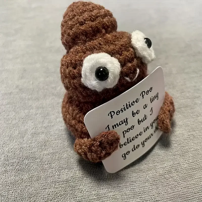 Creative Handmade Yarn Weaving With Positive Energy Funny And Cute Toy Poop Cards Gifts For Friends Christmas Gifts plush toy ornament crafts miniature figurines resin ornaments resin crafts plush knitting doll prank gift