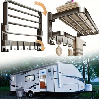 2-Tier Foldable RV Towel Rack 1