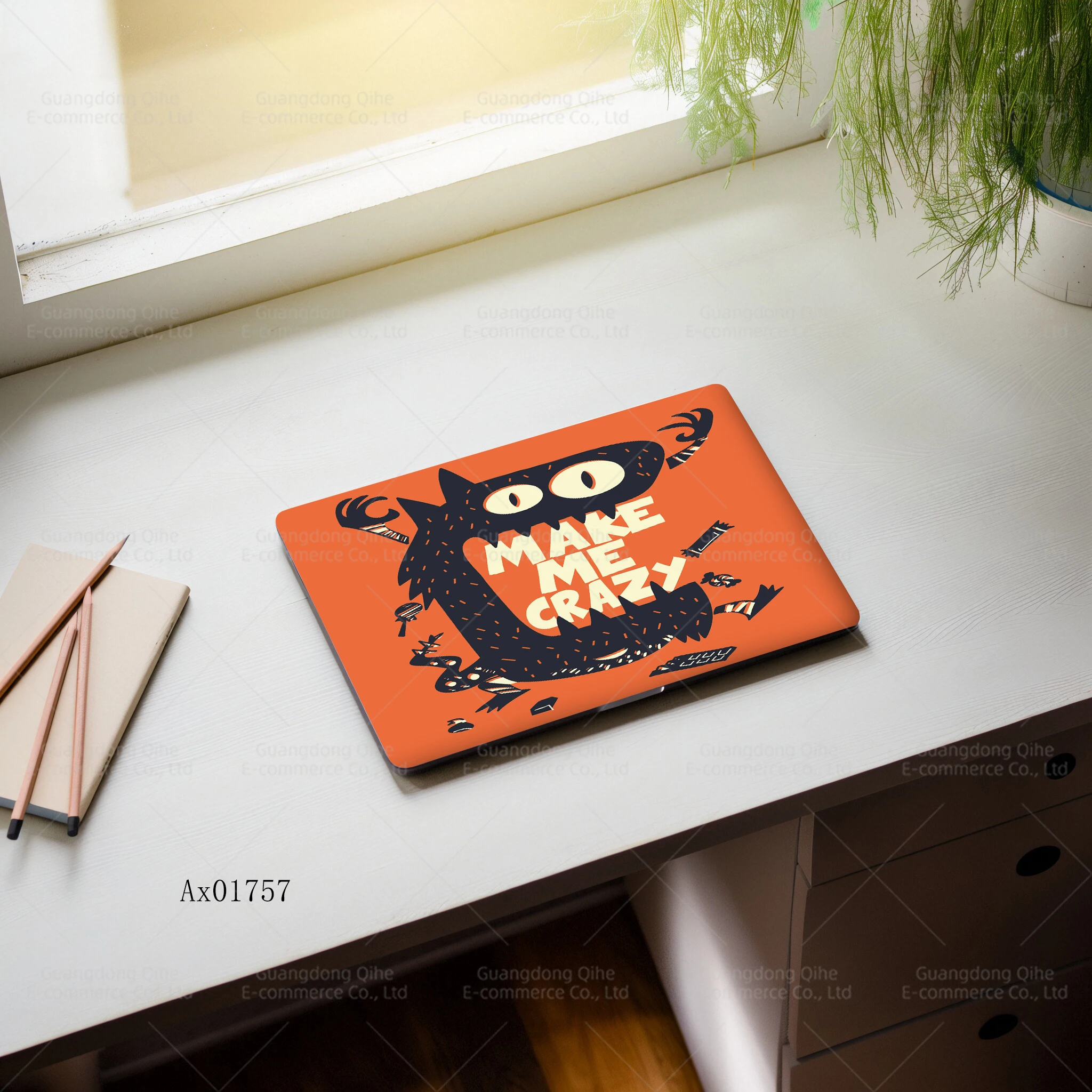 2개입 멋진 그래피티 몬스터 노트북 스킨 스티커 아트 패턴 탈부착 가능한 셀프 스티커 커버 노트북 PC 미적 장식