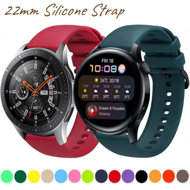 

22mm Silicone Strap for Huawei watch 3 46mm Replacement strap for Samsung Galaxy Watch 3/Amazfit GTR 47mm Huawei Watch GT2 46mm