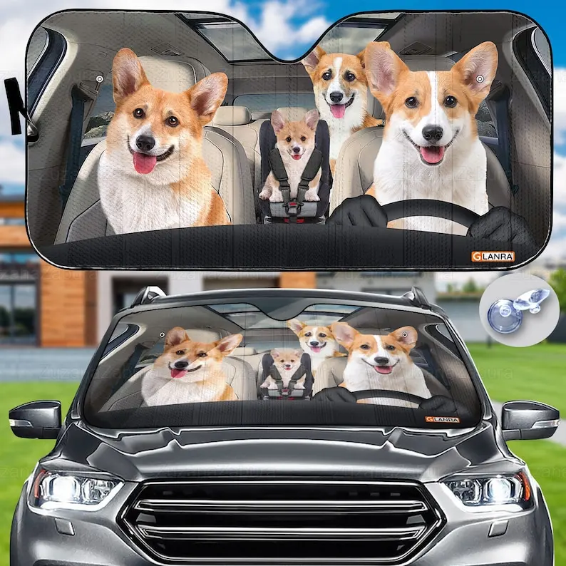 

Автомобильный солнцезащитный козырек Corgi, автомобильное украшение Corgi, автомобильный солнцезащитный козырек, автомобильный козырек для собак, защита от солнца Corgi, автомобильное ветровое стекло Corgi,