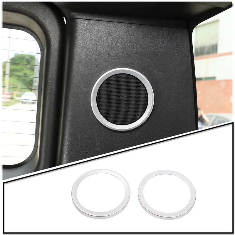 

Aluminum Alloy Silver Car Trunk Audio Speaker Decorative Ring Trim Stickers For Hummer H2 2003-2007 Auto Interior Accessories