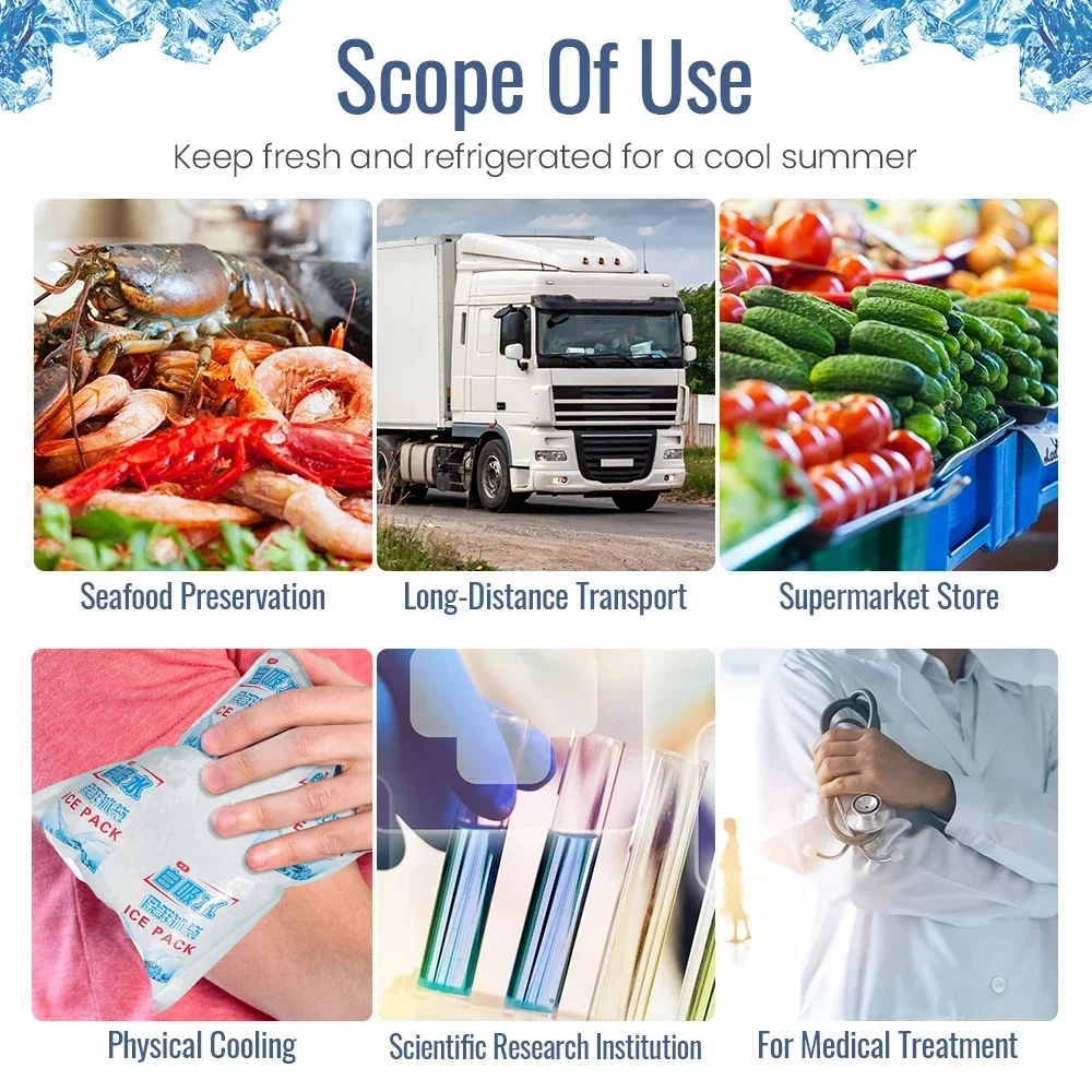 10-1PCS Reusable Ice Pack Non-woven Automatic Water Absorbent Cold Compress Bag Portable Waterproof Food Keep-fresh Packs