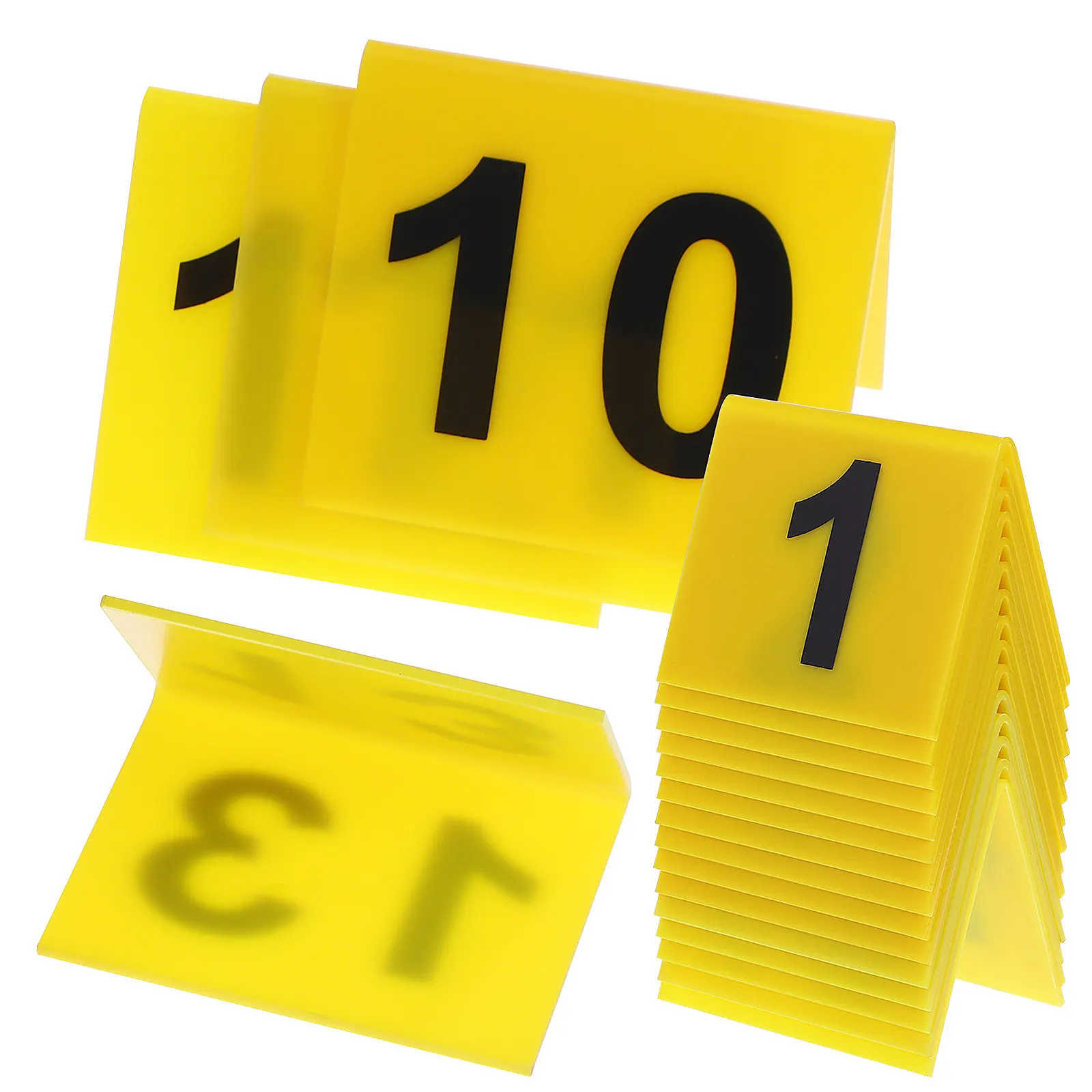 15Pcs 증거 표시기 안정적인 삼각형 테이블 번호 표시 다기능 데스크탑 레스토랑 장소 카드 범죄 현장 장식