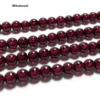 Wholesal Natural 4mm AAA Brazil Red Garnet Smooth Round Loose Beads For Making Jewelry DIY Stone Necklace Strand 15" Mikubeads 4