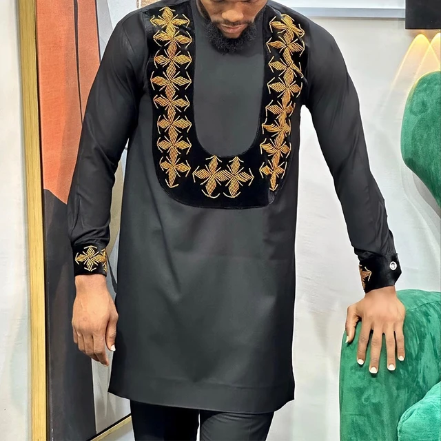 Nedu Embroidered Long Sleeve Dashiki Outfit - Image 2