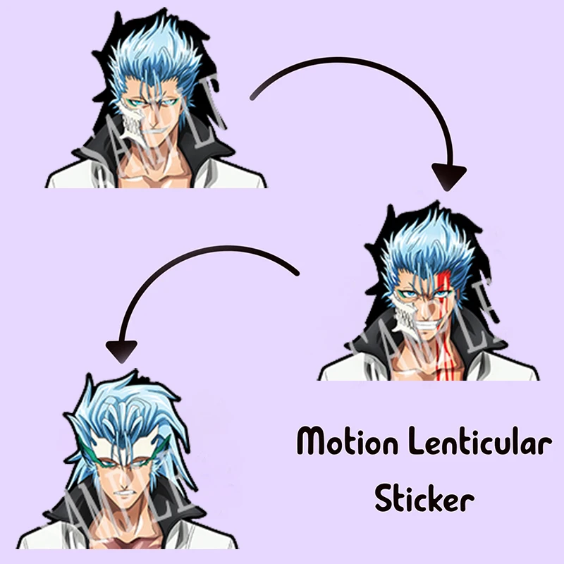 BLEACH Grimmjow Jaegerjaques Motion Car Stickers Waterproof Decals Laptop Refrigerator Suitcase Wall Car Decor Gift Anime Motion Stickers