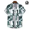 Men's Casual Short Sleeve Shirt Patchwork Plaid Print Summer Daily Casual Wear Men's Shirt Oversized Top Size S-5XL 6