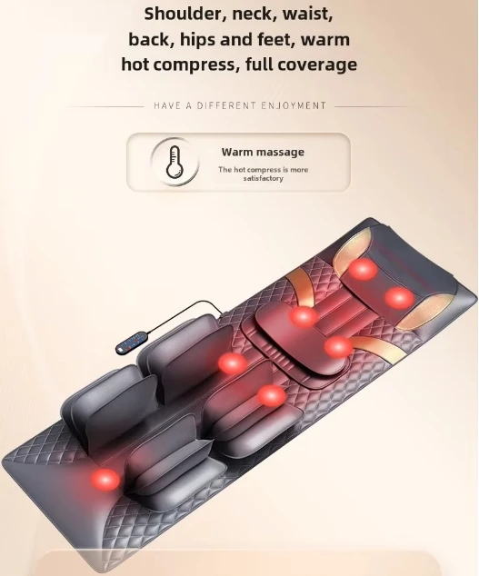 Upgrade Large Area Vibration Airbag Swing Heated Neck Massager Full Body Massage Mat Mattress Traction Lumbar with Remote Contro 2