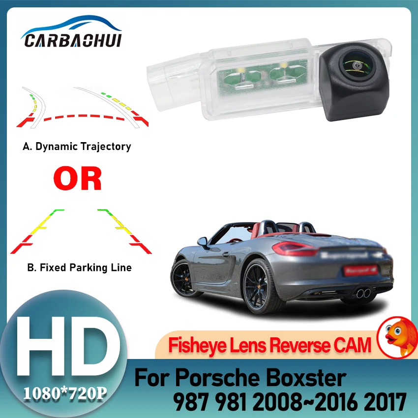 Caméra arrière HD pour Porsche Boxster ~ 2017, objectif Fisheye, vision nocturne, caméra de recul pour stationnement, plaque d'immatriculation