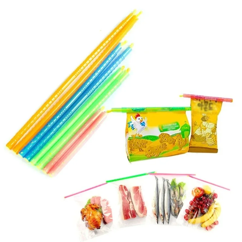 30Pcs 5 Colors Bag Sealer Closure Sticks Portable Food Saver Container Plastic Sealing Clips Fresh-Keeping Clamp Rod 6