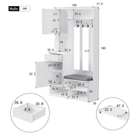 KOMHTOM Complete set hallway wardrobe with bench