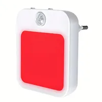 1PC Red Light Night Light With A Plug, Intelligent Night Light, Automatic On/Off, Suitable For Bedroom, Bathroom, Kitchen 2