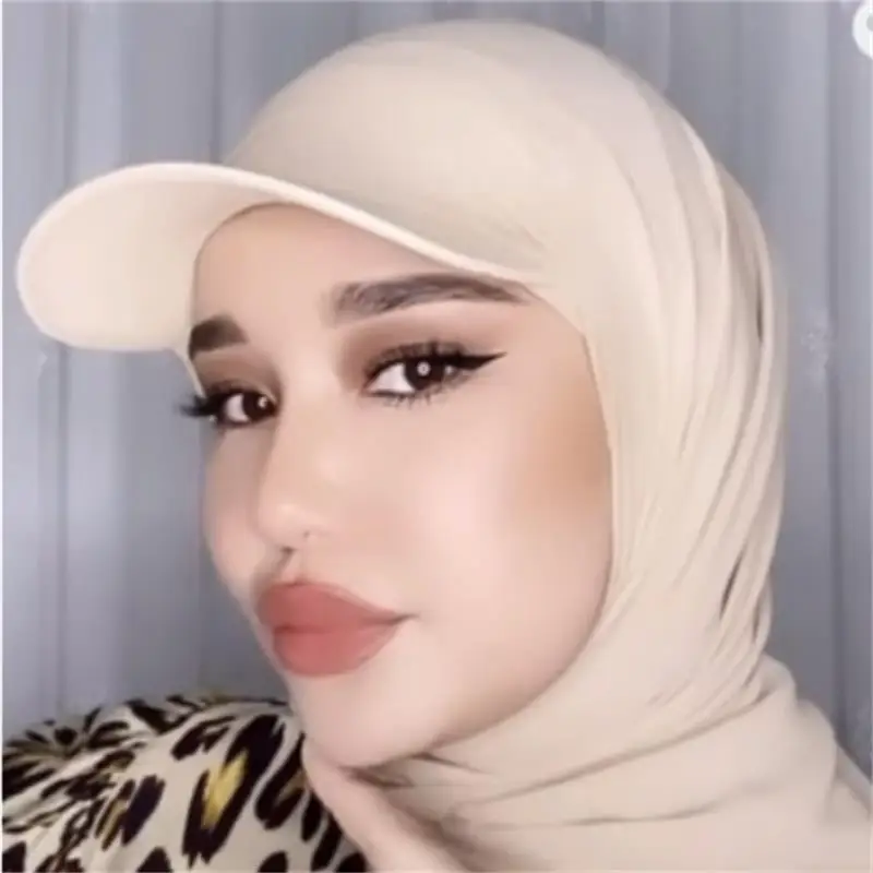 Musilm Women Chiffon Hijab With Base Ball Cap Summer Sports Hat with Chiffon Scarf Ready To Wear Instant Sport HIjabs muslim headwear head scarf hijab headscarf hijab hats shawl scarf female head wraps