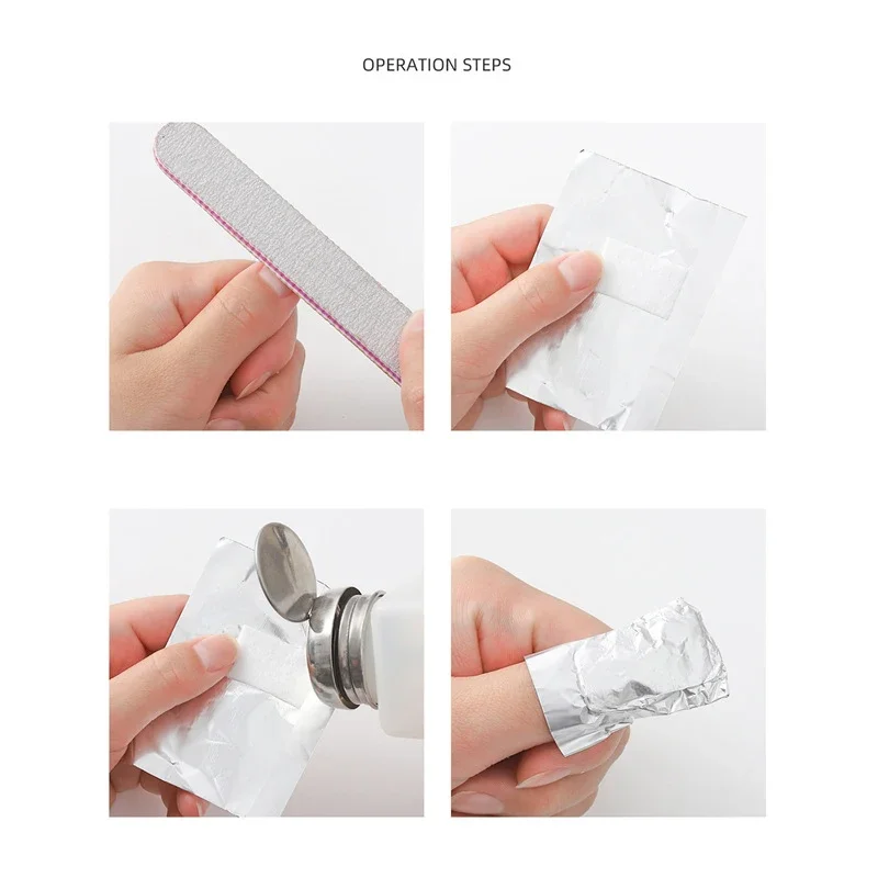 Aluminium Foil Nail Art Soak Off Polish Nail Removal Wraps Towel Gel Remover Manicure Tool 100Pcs