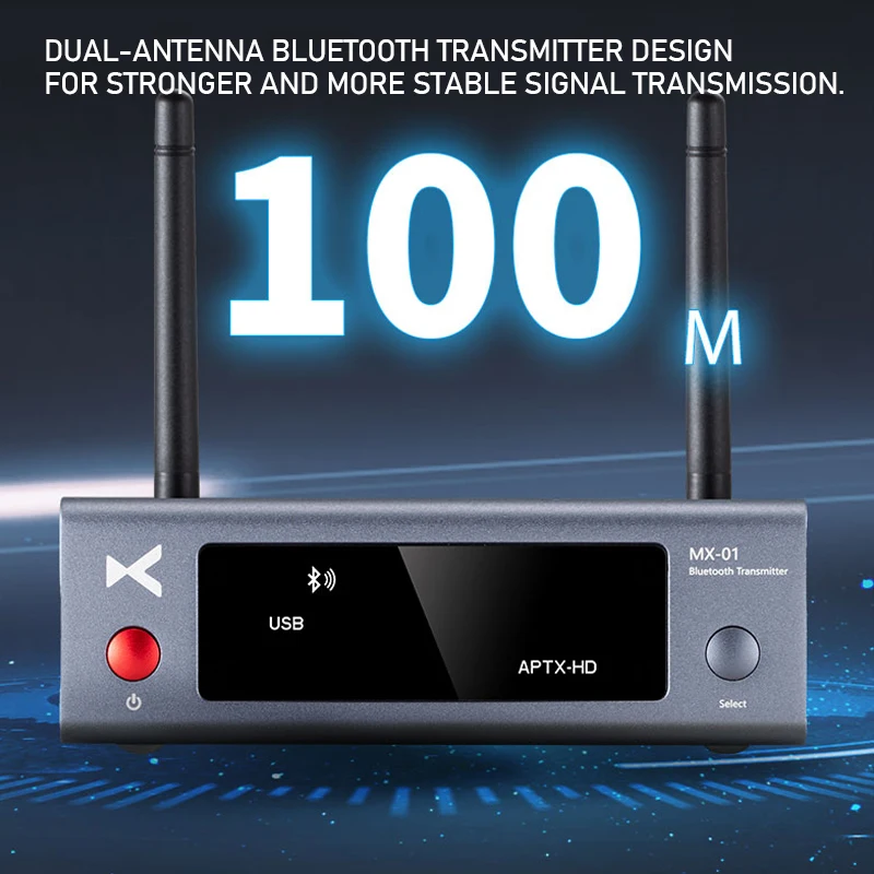 XDUOO MX-01 Bluetooth 5.3 Audio Transmitter BT5.3 USB OPTICAL COAXIAL AUX Inputs Transmitter 100 Meters Transmission MX01