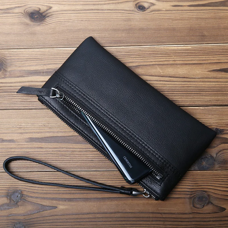 NZPJ Leder männer Brieftasche Natürliche Leder Kupplung Tasche Lange Bank Karte Tasche Große Kapazität Geldbörse Casual männer handy Tasche – Detail 8