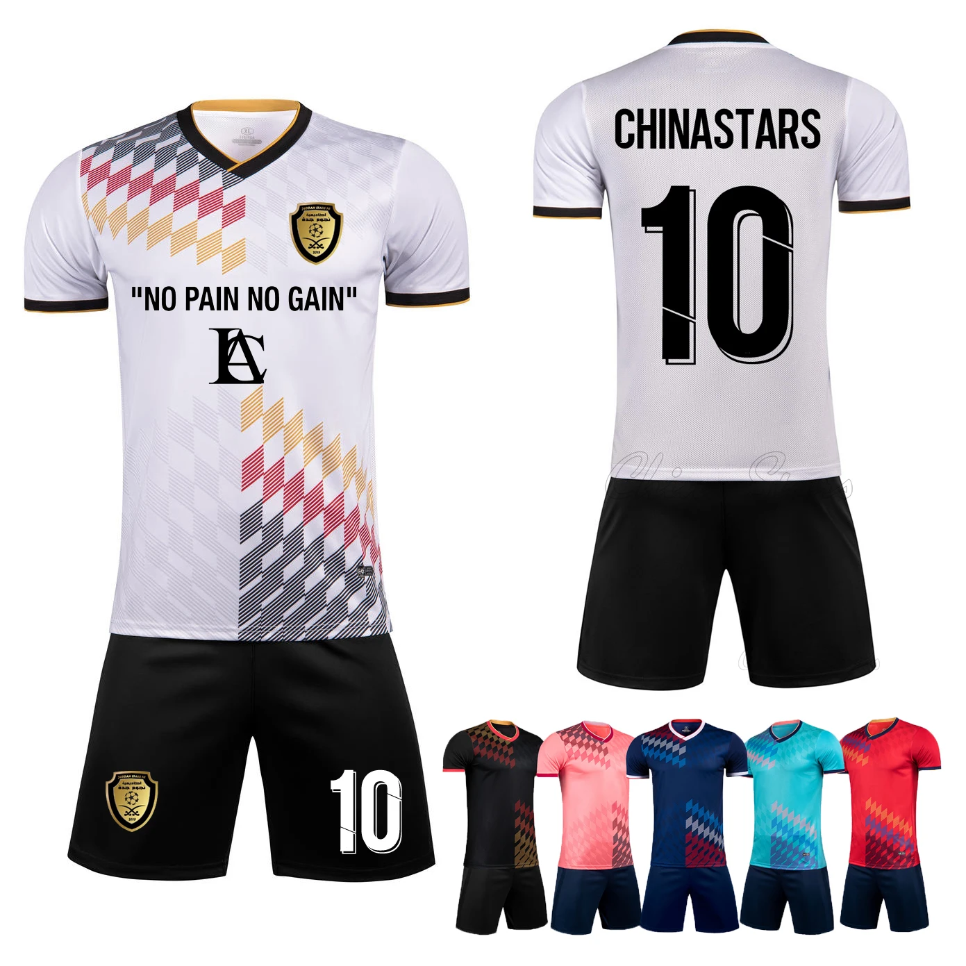 Kids Adult Soccer Jersey Football Training Sets Sport Short Sleeve