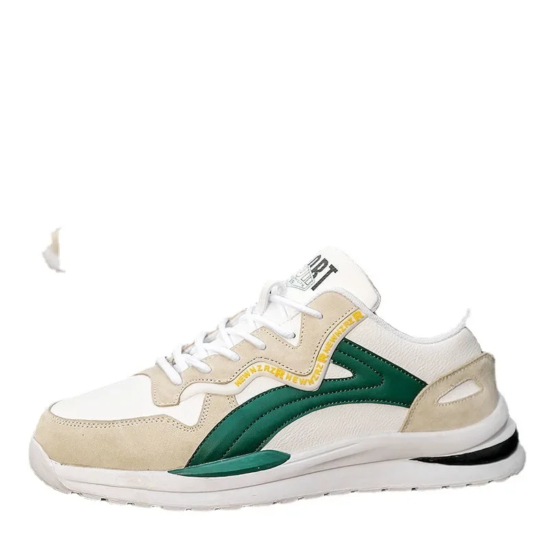 Lace Up Shoes for Men Trend All-match Round Toe Flat Footwear Outdoor Walking Hiking Non-Slip Sneakers Homme Chaussure for Male
