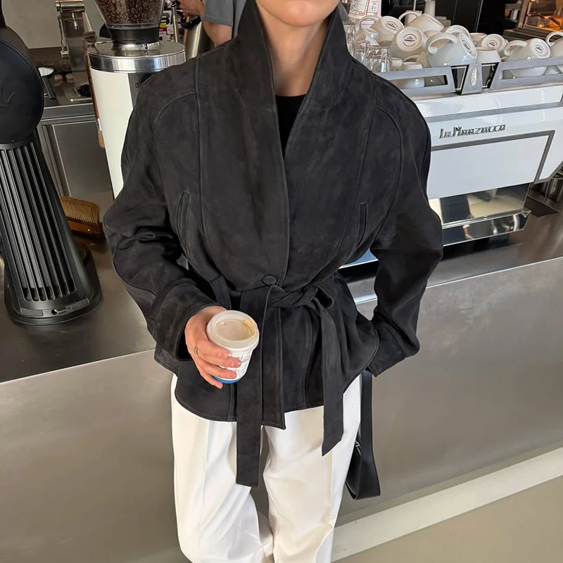 Women’s Retro Suede Lace-Up Jacket 4