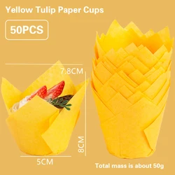 Tulip Muffin Cupcake Paper Cups - Oilproof Liners for Baking and Decorating (50 Pack) (Type-31)